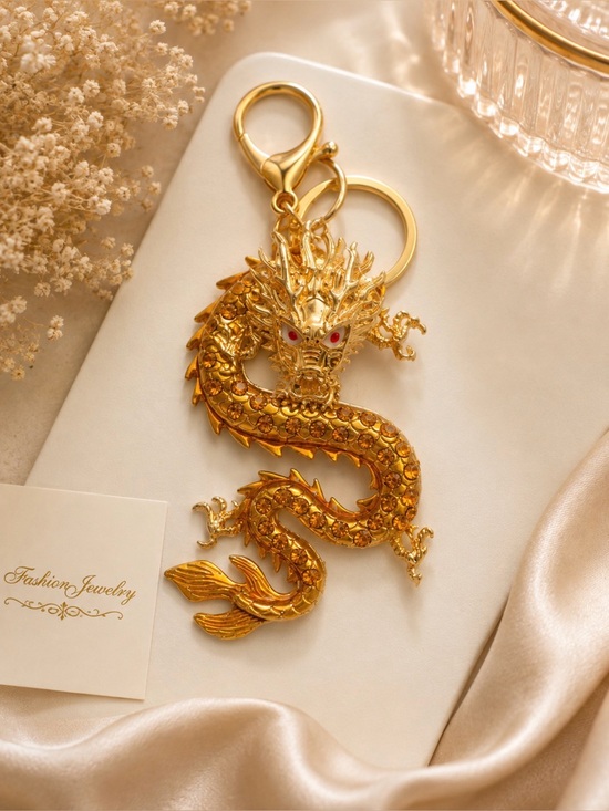 Accessories - Gold Dragon Keychain Charm